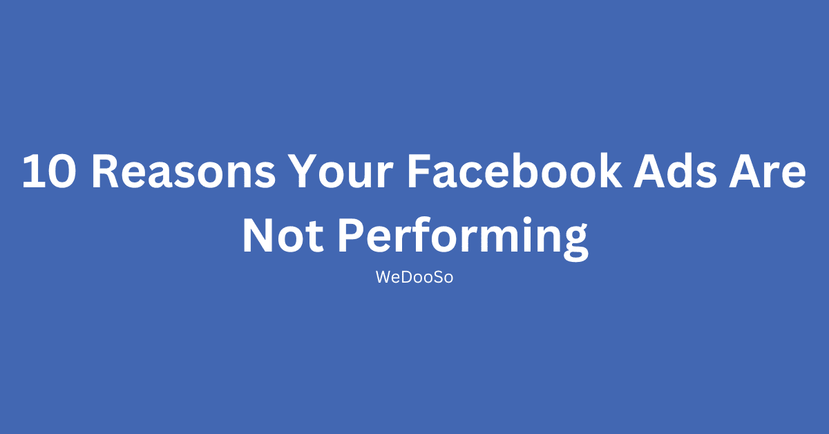 Image facebook ads not performing